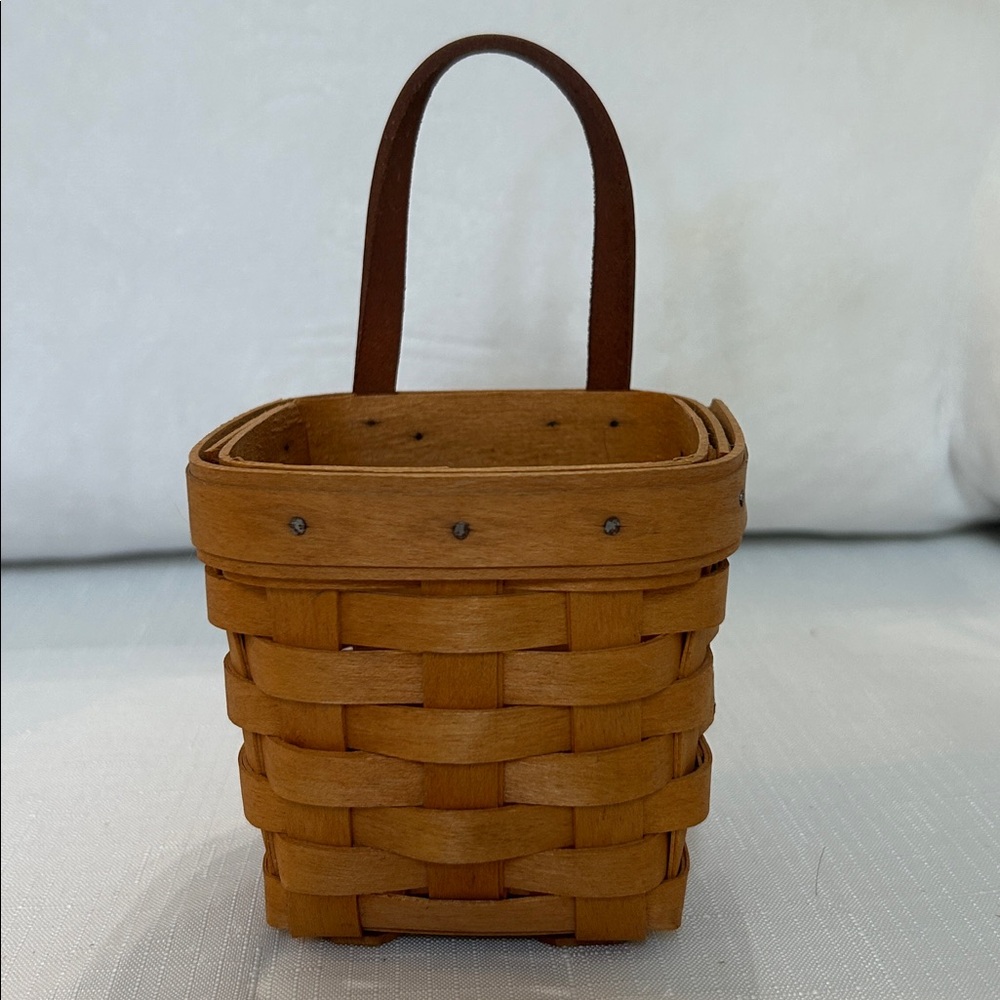 Longaberger Small Basket with Leather Handle
